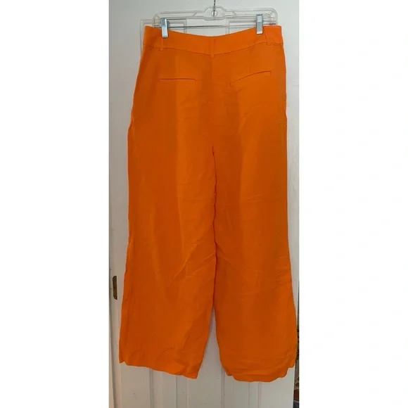 LOFT Wide Leg Pants in Vibrant Orange - Picture 3 of 5